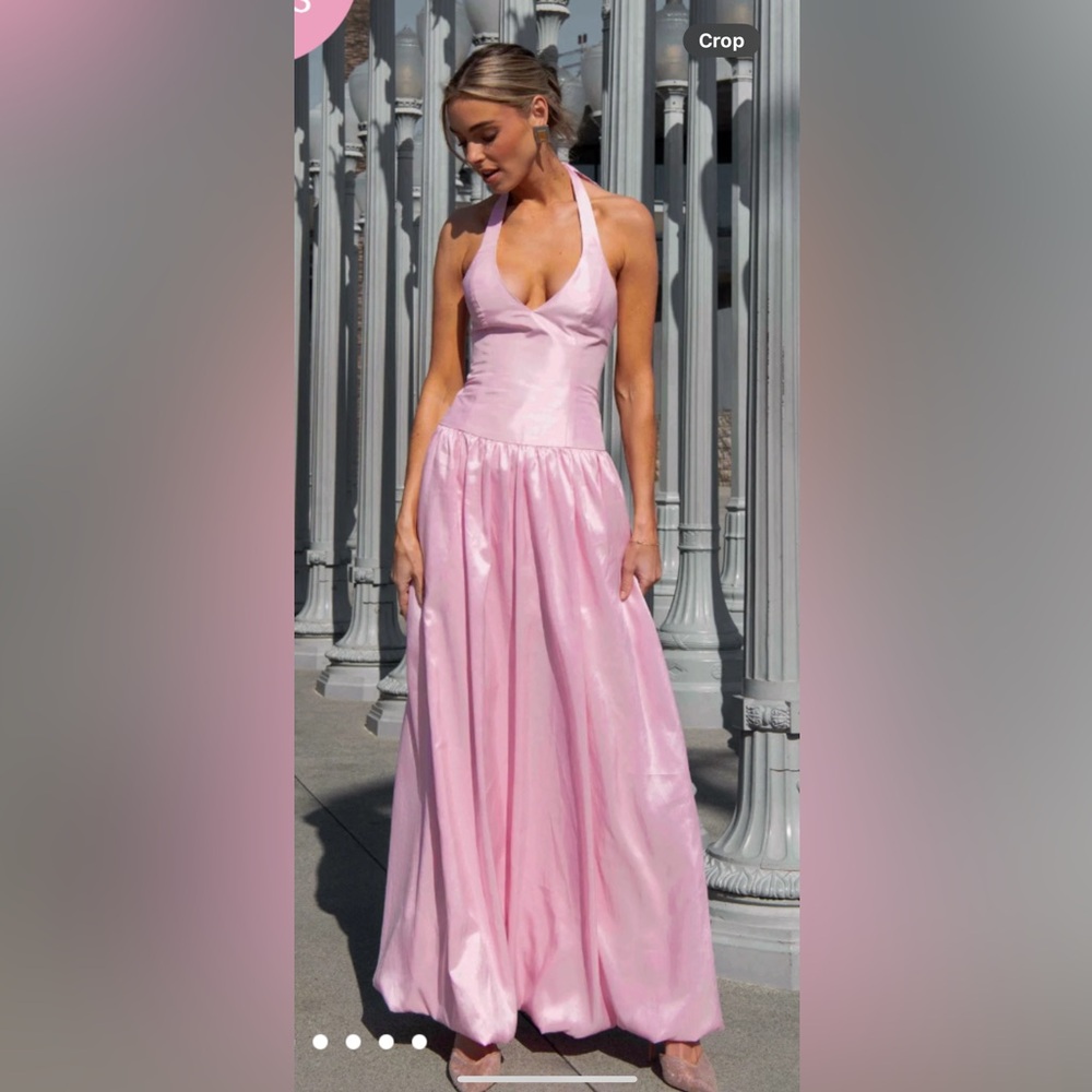 Show Me Your MuMu Pink Halter Eliza Maxi Dress